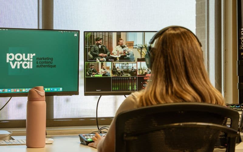 La régie multicaméra du studio de Pour Vrai