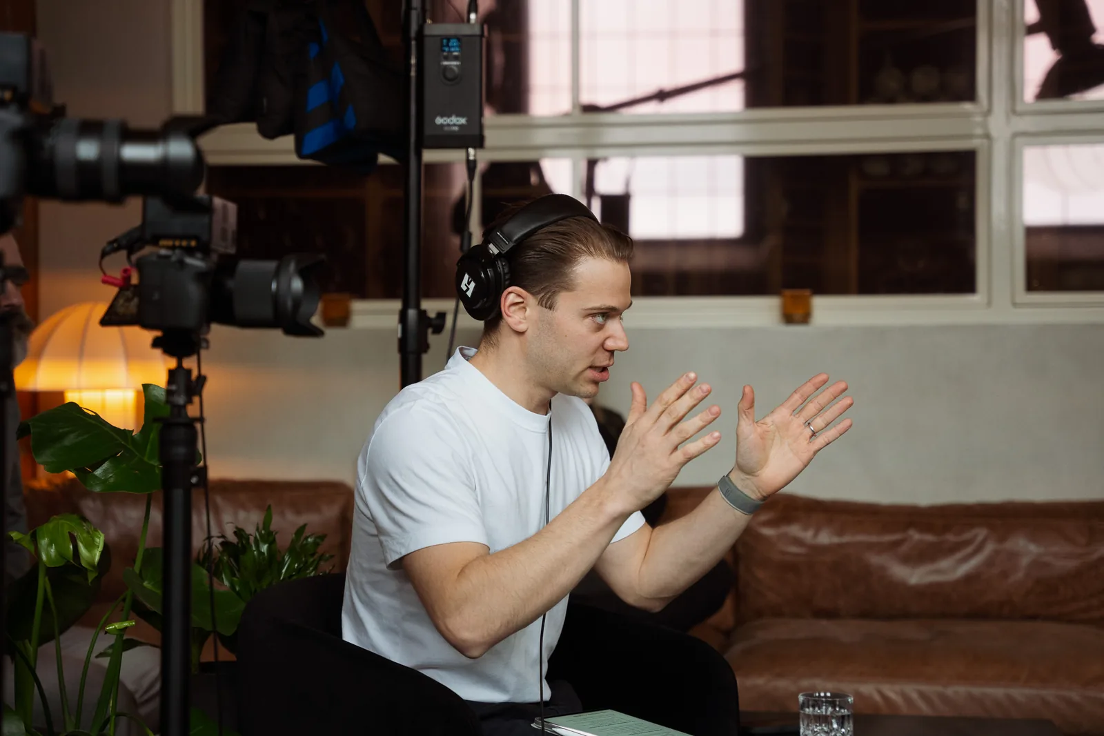 Plateau du balado Les Dérangeants en studio